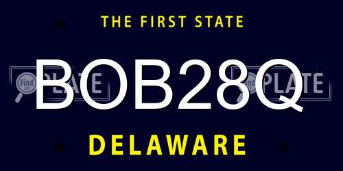 BOB28Q Delaware License Plate