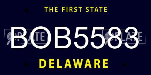 BOB5583 Delaware License Plate