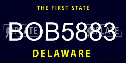 BOB5883 Delaware License Plate