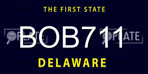 BOB711 Delaware License Plate