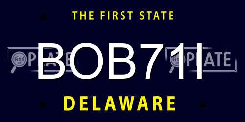 BOB71I Delaware License Plate