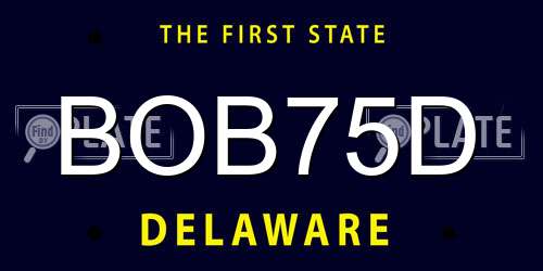 BOB75D Delaware License Plate