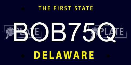 BOB75Q Delaware License Plate