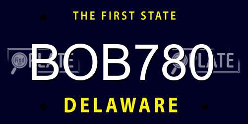 BOB780 Delaware License Plate