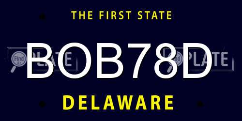 BOB78D Delaware License Plate