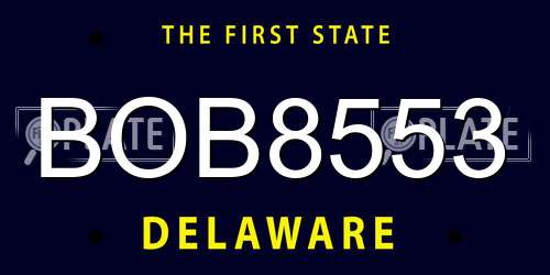 BOB8553 Delaware License Plate