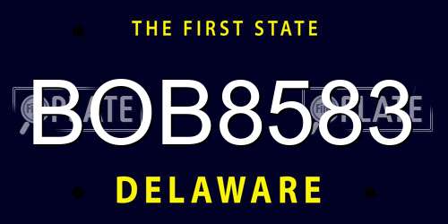 BOB8583 Delaware License Plate