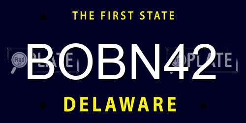 BOBN42 Delaware License Plate