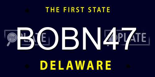 BOBN47 Delaware License Plate