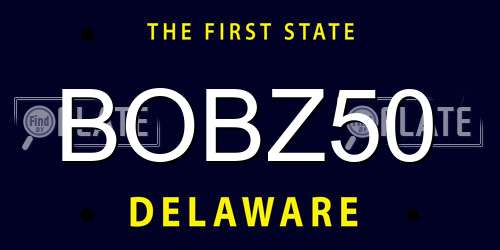BOBZ50 Delaware License Plate