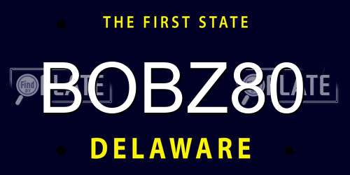 BOBZ80 Delaware License Plate