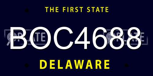 BOC4688 Delaware License Plate