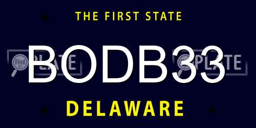 BODB33 Delaware License Plate