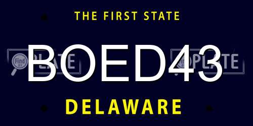 BOED43 Delaware License Plate