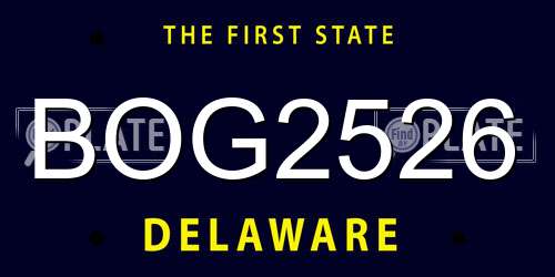 BOG2526 Delaware License Plate