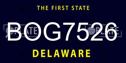 BOG7526 Delaware License Plate