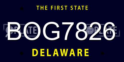 BOG7826 Delaware License Plate
