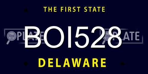 BOI528 Delaware License Plate