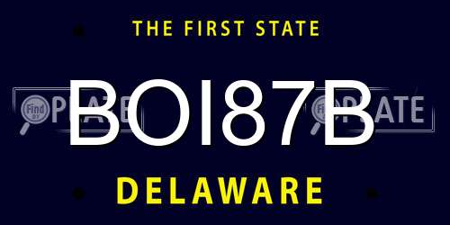 BOI87B Delaware License Plate
