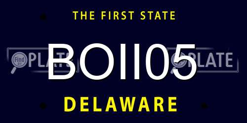 BOII05 Delaware License Plate