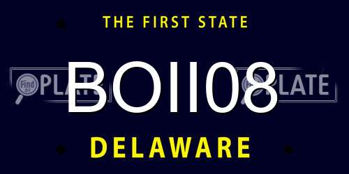 BOII08 Delaware License Plate