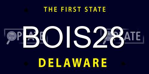 BOIS28 Delaware License Plate