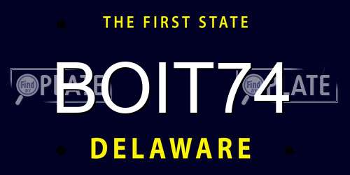 BOIT74 Delaware License Plate