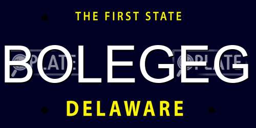 BOLEGEG Delaware License Plate