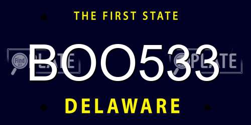 BOO533 Delaware License Plate