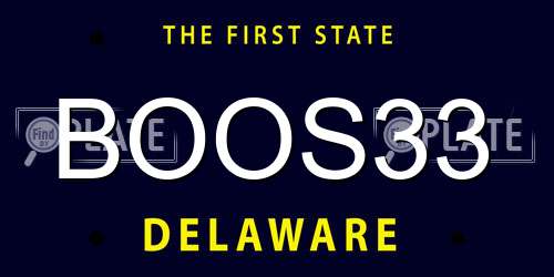 BOOS33 Delaware License Plate