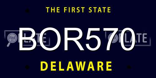 BOR570 Delaware License Plate