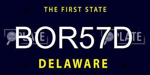 BOR57D Delaware License Plate