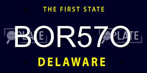 BOR57O Delaware License Plate
