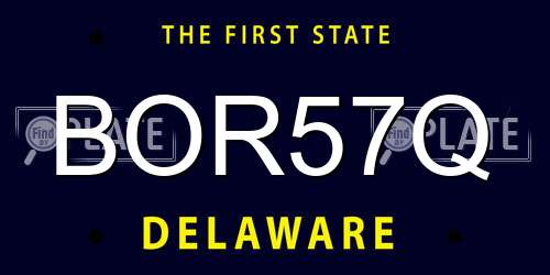 BOR57Q Delaware License Plate