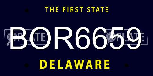 BOR6659 Delaware License Plate
