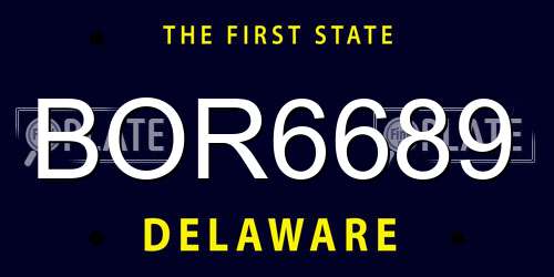 BOR6689 Delaware License Plate