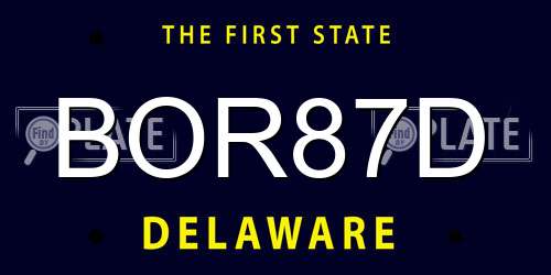 BOR87D Delaware License Plate