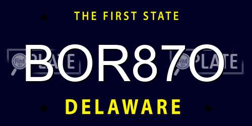 BOR87O Delaware License Plate
