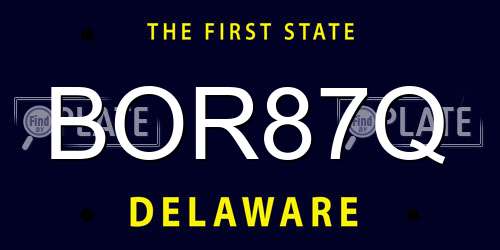 BOR87Q Delaware License Plate