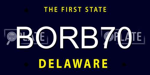 BORB70 Delaware License Plate