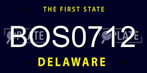 BOS0712 Delaware License Plate
