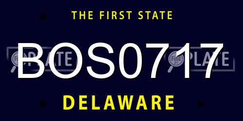 BOS0717 Delaware License Plate