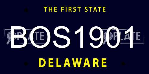 BOS1901 Delaware License Plate