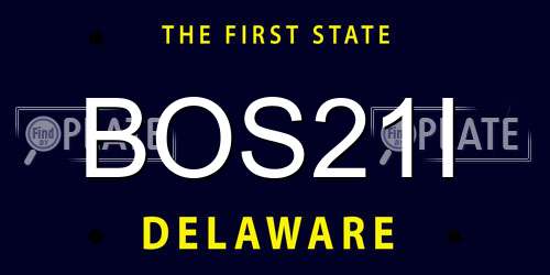 BOS21I Delaware License Plate