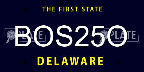 BOS25O Delaware License Plate