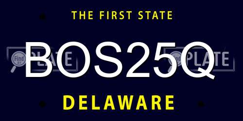 BOS25Q Delaware License Plate