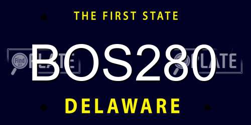 BOS280 Delaware License Plate