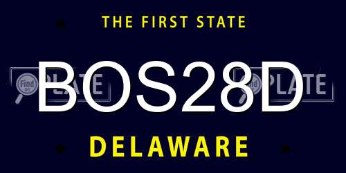 BOS28D Delaware License Plate