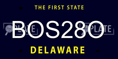BOS28O Delaware License Plate
