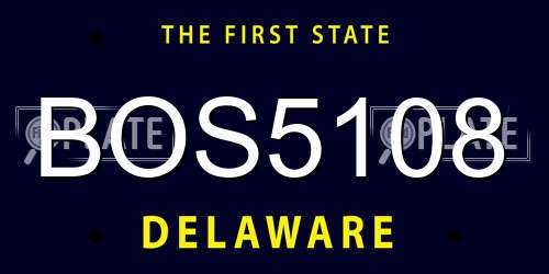 BOS5108 Delaware License Plate